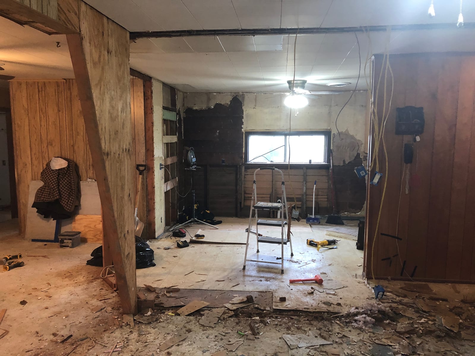 Kitchen before the remodel, gutted to the studs